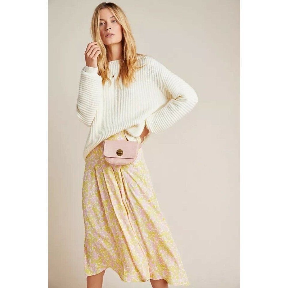 NEW FAITHFULL THE BRAND Sz XS 2 AYA CUESTA PRINTED MIDI SKIRT